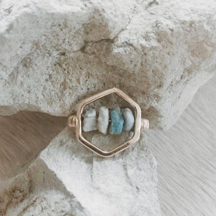 Simple Small Triangle Turquoise Ring Size 6, Native American