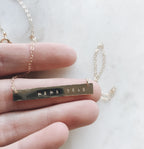 Handmade Custom Stamped Bar Necklace