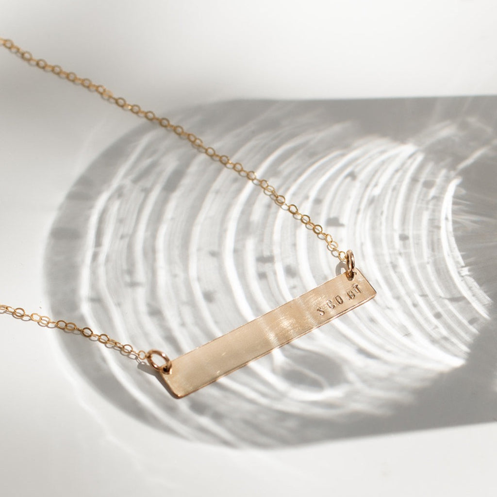 CUSTOM STAMP BAR NECKLACE